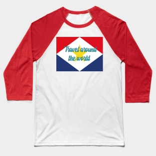 Travel Around the World - Saba Baseball T-Shirt